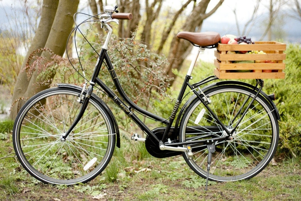 Wood Bike Basket