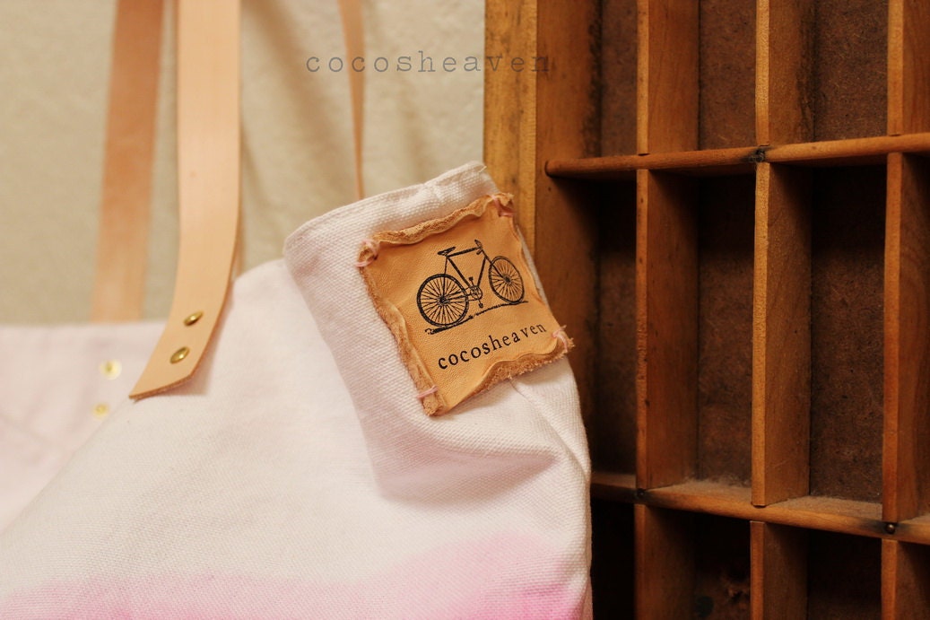 TOTE BAG..Pink (with leather strap)....extra-large size - beach bag size