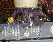 Vintage Crochet Collar with Undersea Caught Treasures Steampunk, Gothic, Vampire, Pirate