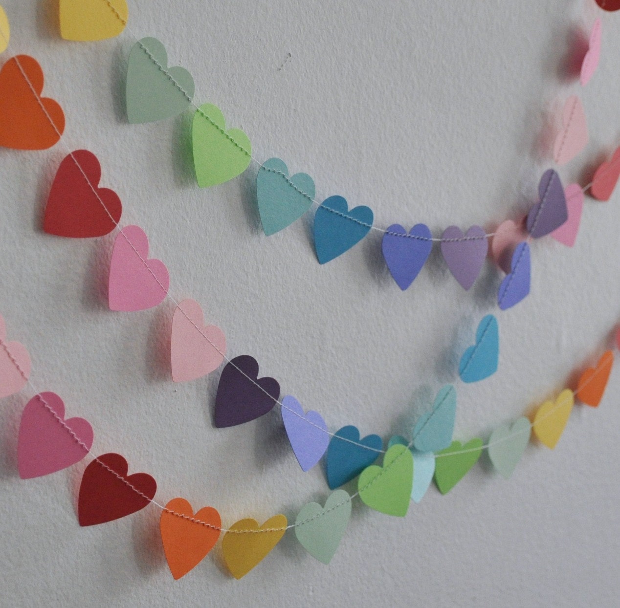 Paper Garland - Rainbow Hearts