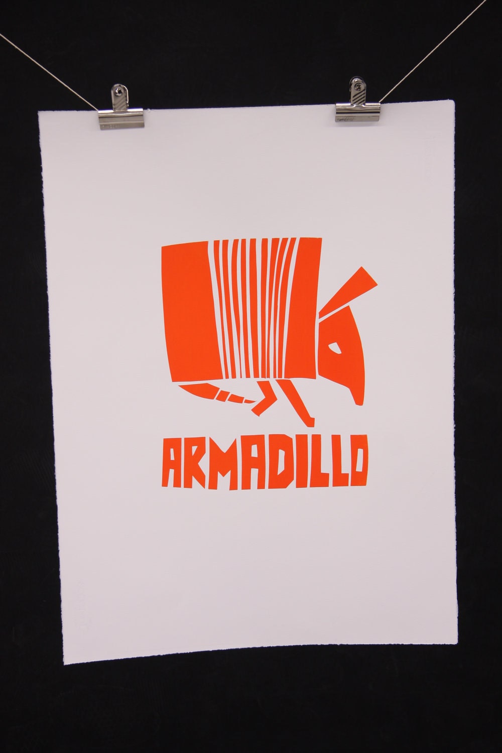 Armadillo large hand-pulled screenprint A1