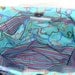 Aqua Floral and Zig Zag Hobo Bag