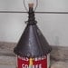 Coffee can birdhouse, whimsical birdhouse,  funnel roof, red, vintage, recycled