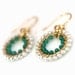 Green Aventurine and White Freshwater Pearl Hoop Earrings - Everyday wear, fashion