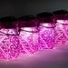 mason jars solar lights vintage atlas & ball glass top .. handmade : pint size decoupage - set of four hot pink scroll lace wedding decor
