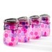 vintage atlas & ball mason jars .. handmade solar lights : pint size decoupage - set of four gumball pink and purple bubble gum polka dots