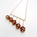 Brown Necklace Yellow Gold Jewelry Crackle Beads Asymetric Jewellery Gift Ideas for Her Chain Bead Bar Eclectic N-144