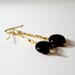 Black Onyx Earrings Yellow Gold Jewelry Handmade Jewellery Dainty Simple Everyday Gemstone