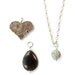 Charm Necklace Silver Necklace Druzy Pendant Gemstone Jewellery Changeable Slider Enhancer Drusy Heart Swarovski Crystal Chain N-204