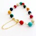 Turquoise Bracelet Yellow Gold Jewelry Color Block Jewellery Multicolor Fashion Bright Unique Chain Jewel Tones Candy Safety Chain B-304 305
