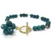 Forest Green Bracelet Turquoise Gemstone Jewellery Yellow Gold Jewelry Cluster Charm Fashion Wire Wrapped Trend B-208
