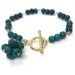 Forest Green Bracelet Turquoise Gemstone Jewellery Yellow Gold Jewelry Cluster Charm Fashion Wire Wrapped Trend B-208