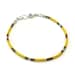 Thin Yellow Bracelet - Sterling Silver Yellow and Tan Beaded Bracelet Stackable Layering Everyday Minimal B-264