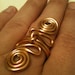 Wire Wrapped Ring, Double Spiral Wire Wrapped Aluminum Ring. Anodized Copper Color.