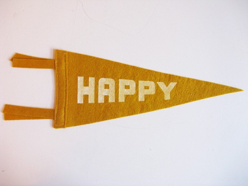 Happy felt pennant
