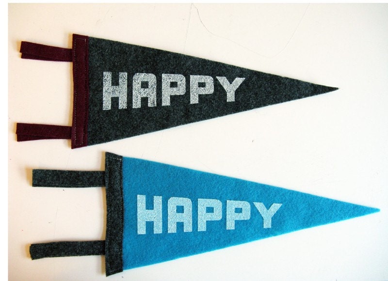 Happy felt pennant