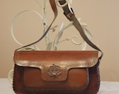 Handmade Handcarved Leather Shoulder Bag/Bags And Purses/Women Girl Accessories