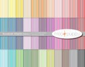 Digital Scrapbook Paper Pack  --  Rainbow  Stripes Small -- INSTANT DOWNLOAD