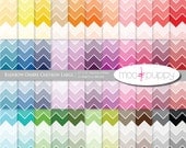 Digital Scrapbook Paper Pack  --  Rainbow Ombre Chevron Large -- INSTANT DOWNLOAD