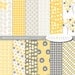Yellow and Gray Digital Scrapbook Paper Pack -- Brewster Yellow&Gray -- 12x12 and 8.5x11 -- INSTANT DOWNLOAD