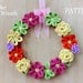 Crochet Pattern Crochet Flower Wreath