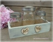 Sand Ceremony Set MASON JAR Table Centerpiece Rustic Barn Country Wedding Personalized Custom (You Choose Color)