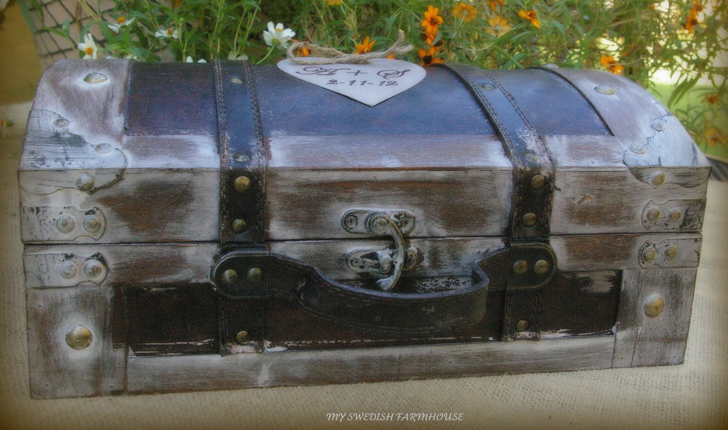 Wedding Card Box Trunk Wine Love Letter Ceremony Anniversary Rustic Shabby Chic Fairytale Vintage Wedding Custom
