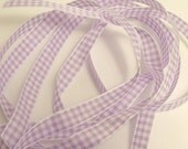5 yds of 3/8" Gingham Ribbon - Lavender