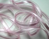 4 yds 20" 5/8" Satin Center Organza Ribbon - Pink
