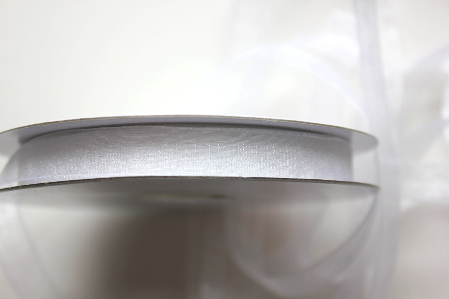 25 yard Spool of  3/8" Organza Ribbon - White