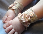 Baby Sandals, Baby Shoes, Barefoot Blossom (TM) Antique Lace