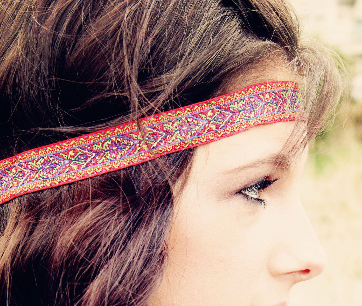 The Moroccan Sun Bohemian Headband, Glorious Colors, beautiful ornate detail, Exotic