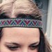 The Geo Boho, Bohemian Headband, Indie, elastic closure, Geometric Print, tribal style