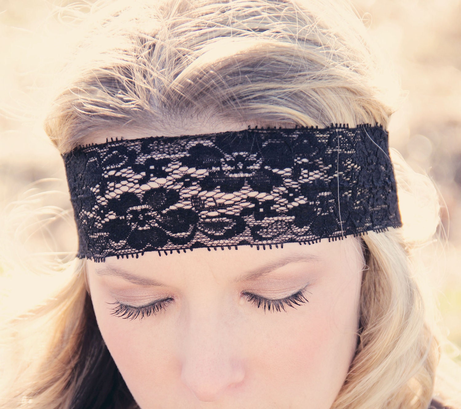 Bohemian Stretch Lace Headband, Boho Style, Beautiful Elegant Lace, Comfy and Romantic, Bridesmaids Gift or Everyday Wear