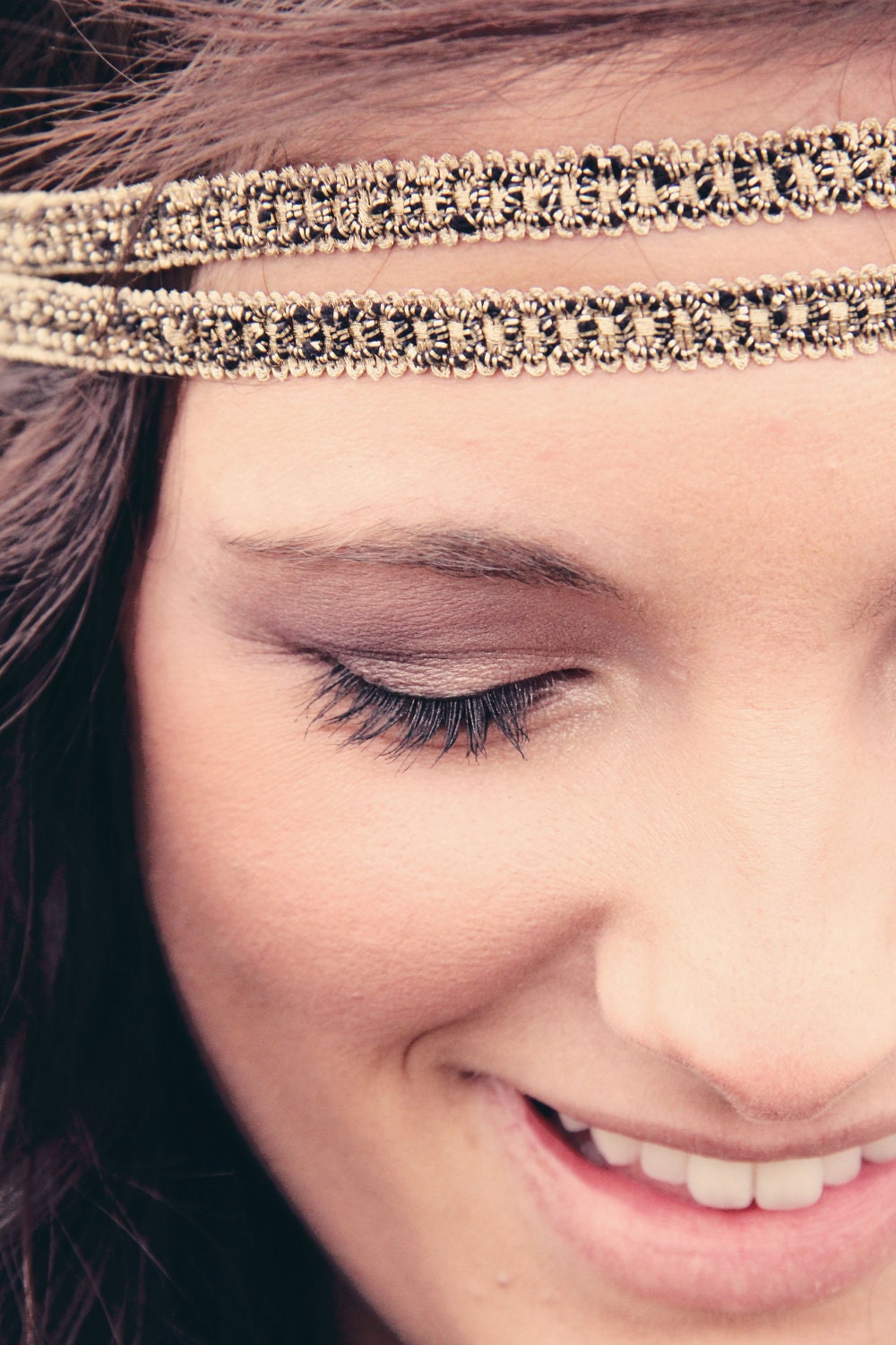 The Golden Joy Headband, Bohemian Style, double strand, Fun, Whimsical, boho band, hippie