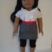 18" American Girl Doll outfit black skirt, white blouse and red jacket