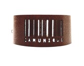 SALE brown leather cuff - Barcode Cuff in Brown Leather, adjustable size with brass chain. fashion gifts