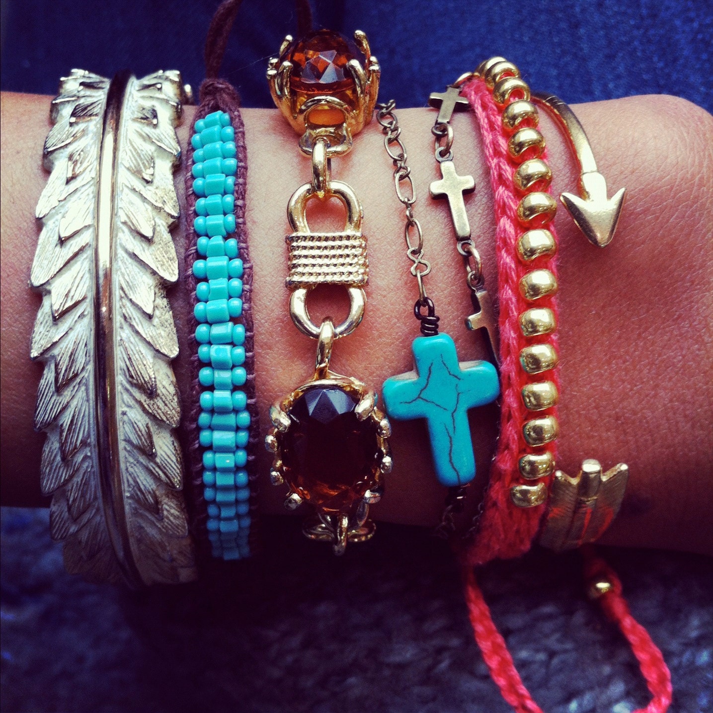 Turquoise Cross Bracelet
