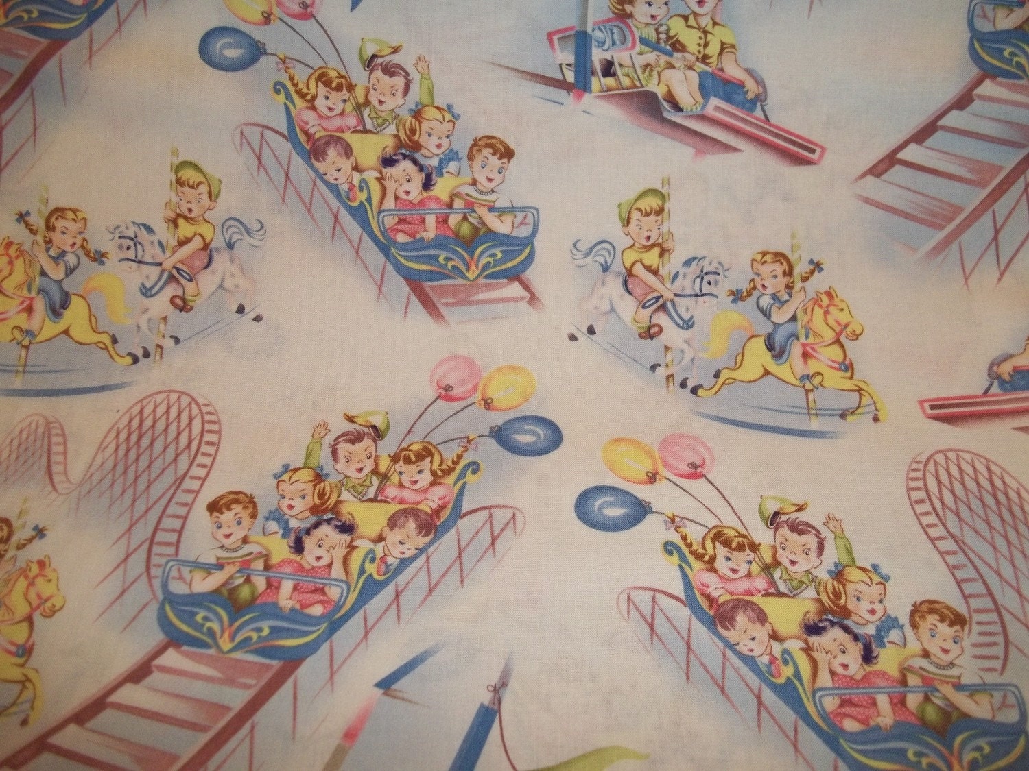 Carnival  Roller Coaster Retro print from timeless Treasures 1 yard cotton quilt fabric