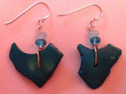 Shelly's Selections Blue Wood Earrings