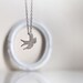 Sterling Silver Swallow Bird Pendant with Sterling Silver Chain- Symbolic Gift under 45