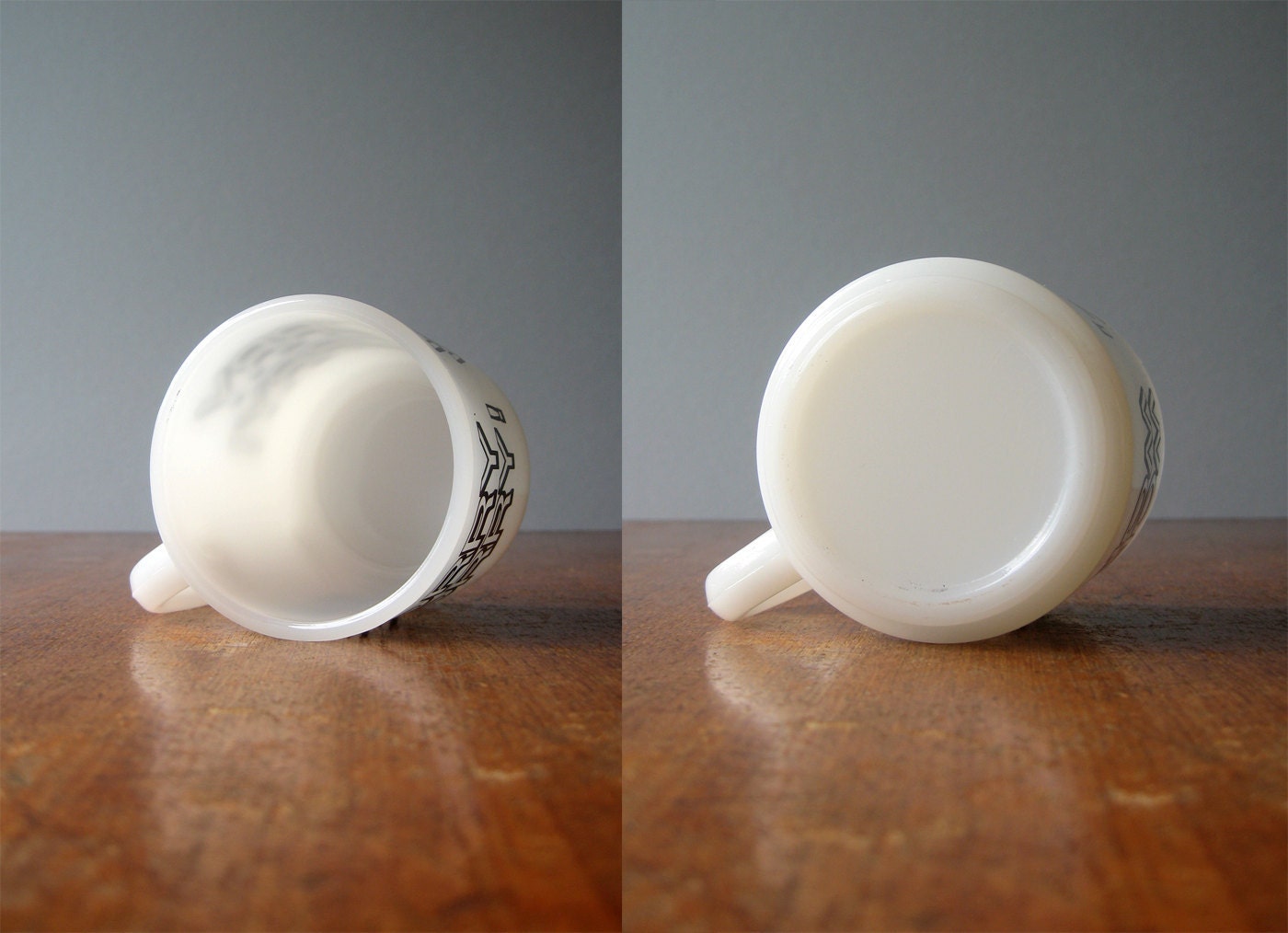 Retro Milk Glass Worry Worry Mug - RESERVED