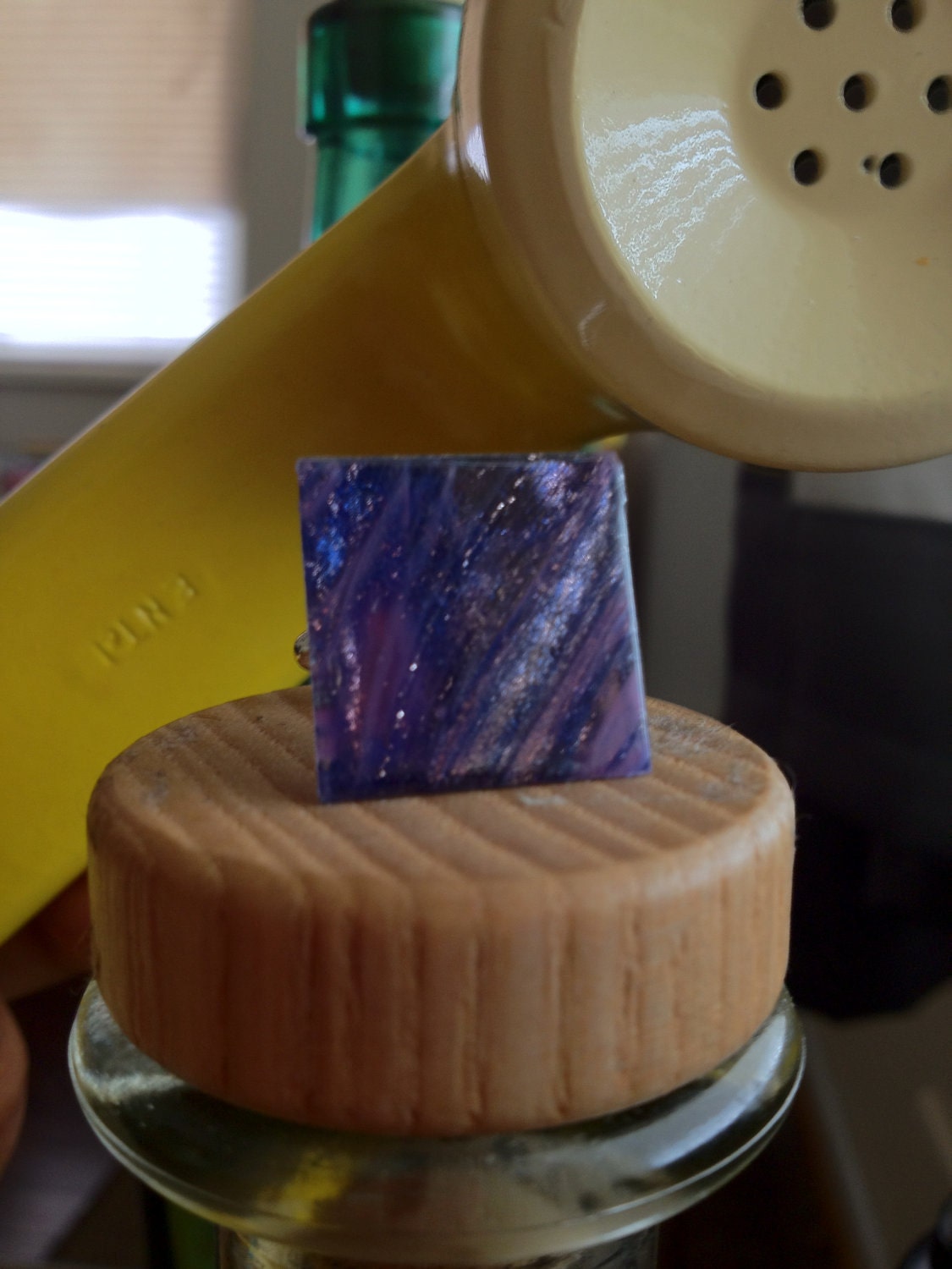 Upcycled Purple Acrylic Tile Cufflinks