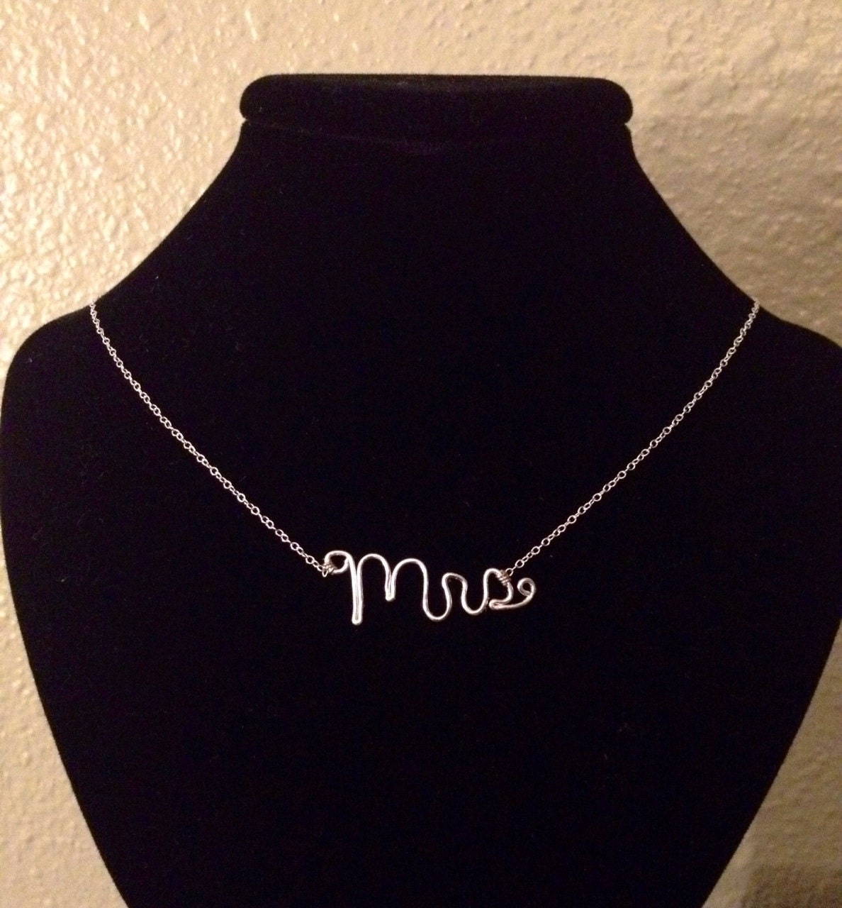 Dainty Mrs Necklace for Bride-to-Be Bridal or Wedding Gift. 14k Gold, 14k Rose-Gold, or Sterling Silver