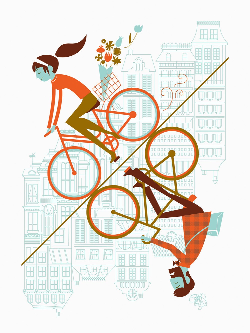 ONE POSTER LEFT - Uphill Downhill Artcrank Poster - 18 x 24 (1st Edition)