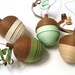 Quilled Acorn Ornaments Green and Beige