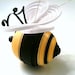Bee Ornament Paper Quilled in Black and Yellow