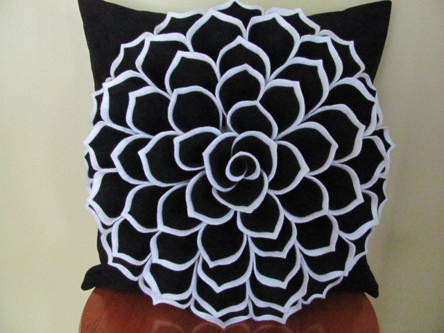Decorative Pillow Pattern SOPHIA FLOWER Felt Flower Pattern with 2 Bonus Pillow Cover Patterns Tutorial PDF ePattern How To