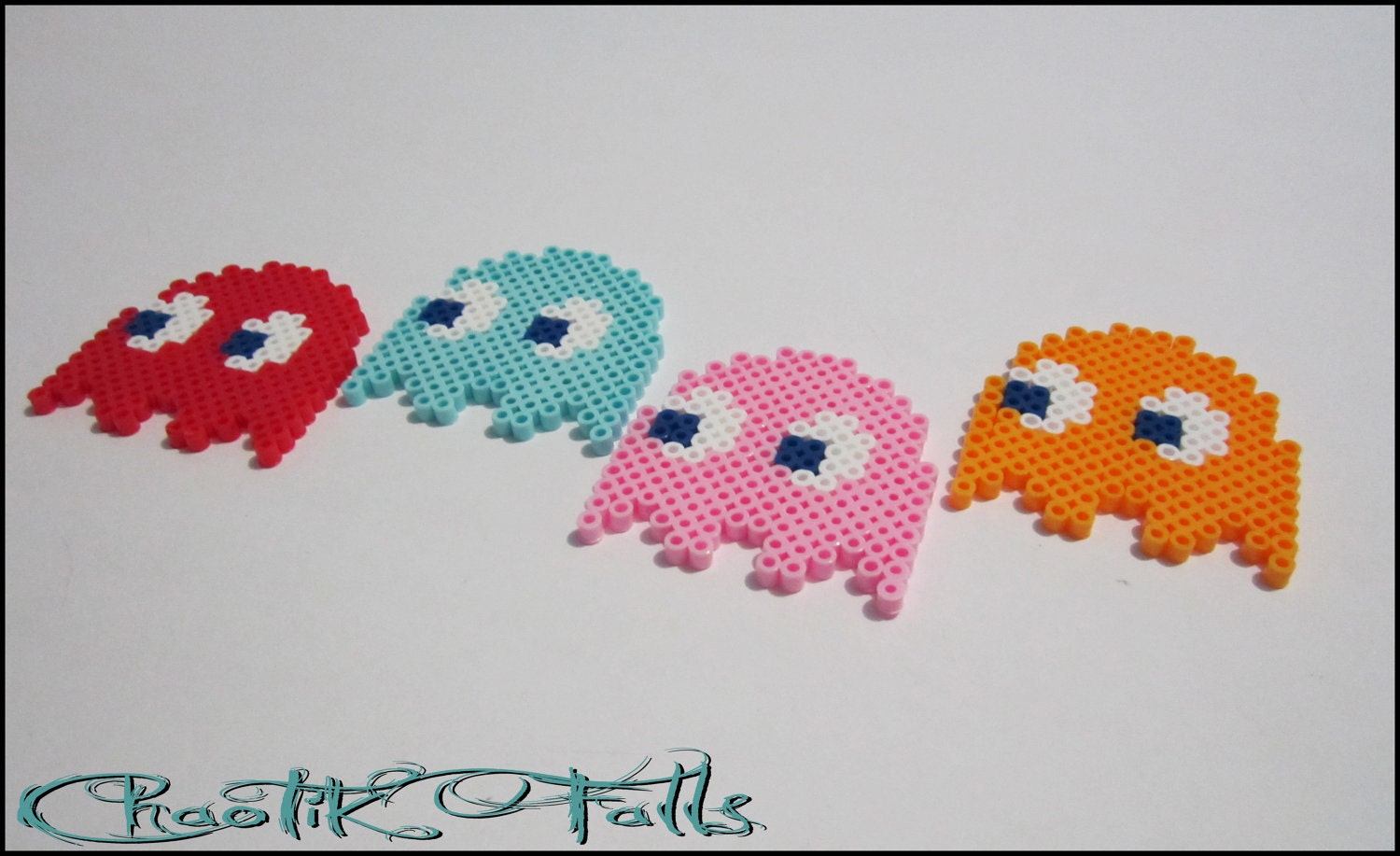 Pixel Art Pac-Man Blinky Inky Pinky And Clyde Set Perler Bead