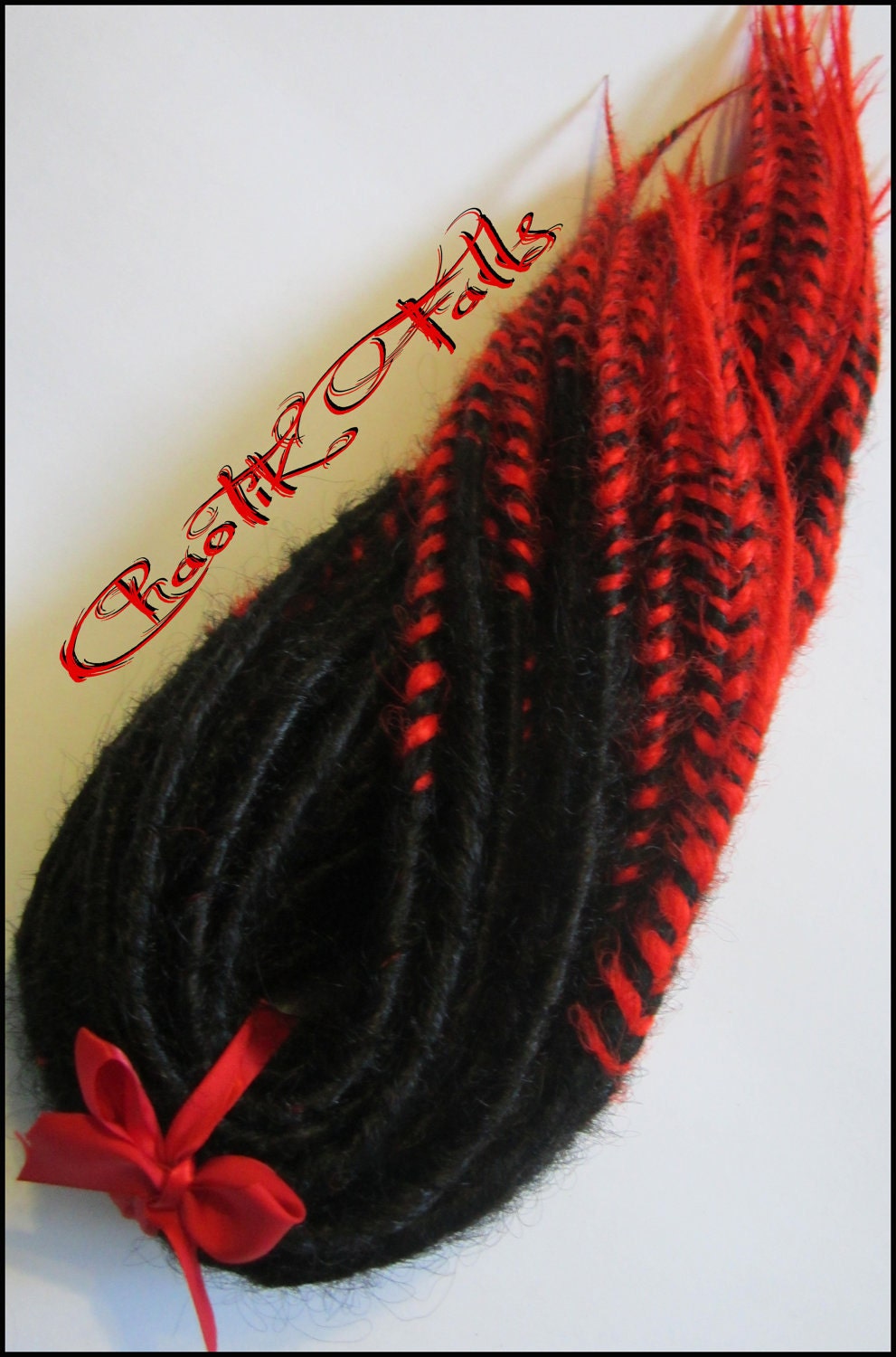 Black and Red Transitional Cyber Goth Double Ended Dreads